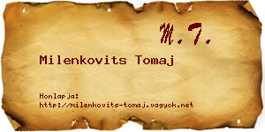 Milenkovits Tomaj névjegykártya